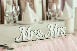 Mr. & Mrs. signage